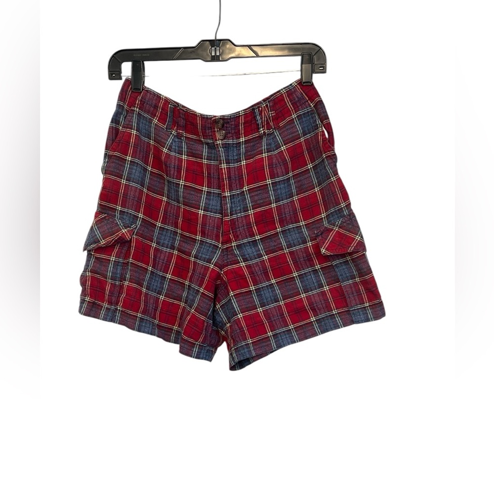 90's Vintage 100% Cotton St. John's Bay Plaid Shorts Size Petite Medium